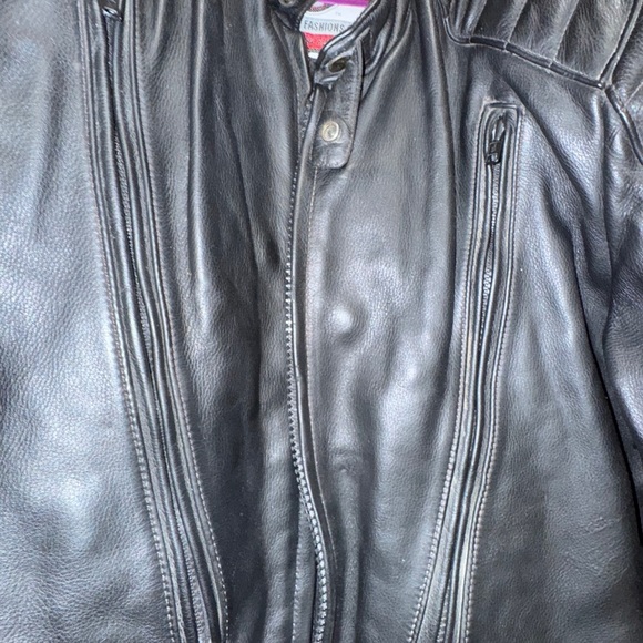 First Gear Black Leather Jacket for Road Bike - excellent condition size 46 - Picture 2 of 11